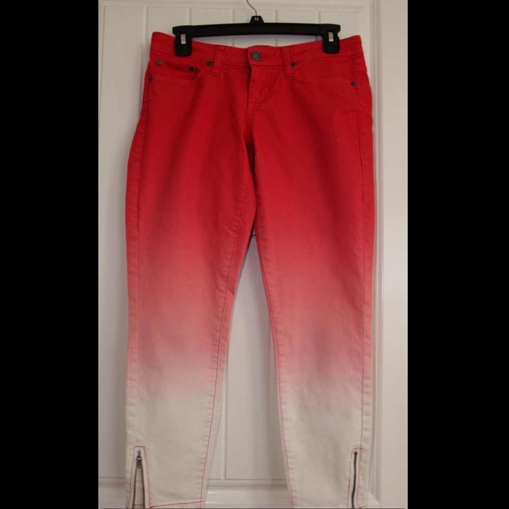 Prana Red Gradient Cropped Jeans